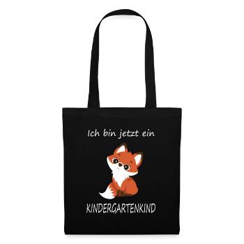 Ich bin jetzt ein Kindergartenkind niedlicher - Stoffbeutel - Schwarz - Vorne