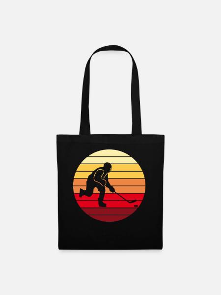 Hockey hockey hockey cadeau rétro - Sac en tissu - noir