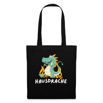 Hausdrache Schwiegermutter Humor Fun - Stoffbeutel - Schwarz - Vorne