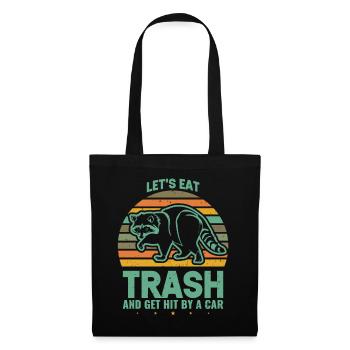 Retro Vintage Racoon Lets Eat - Sac en tissu - noir - Devant