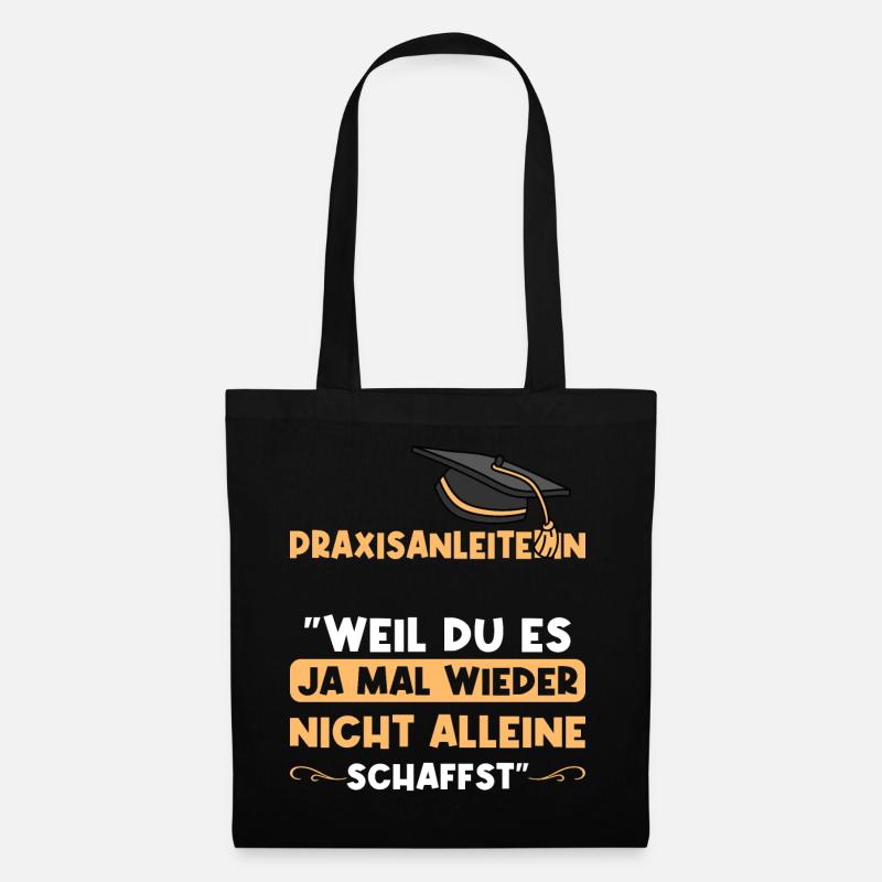 Praxisanleiterin lustig - Stoffbeutel - Schwarz