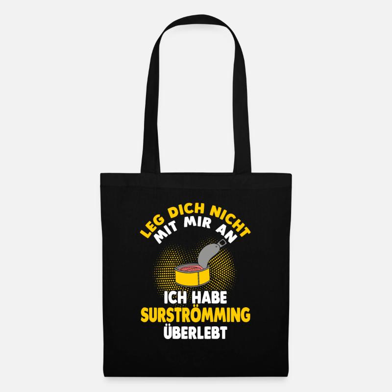 Surströmming Hering Fisch Kotzfisch Stinkefisch - Stoffbeutel - Schwarz