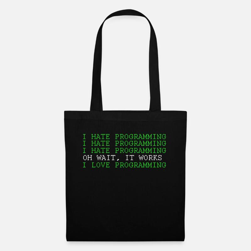 I Love Programming Funny Programer Software Develo - Stoffbeutel - Schwarz