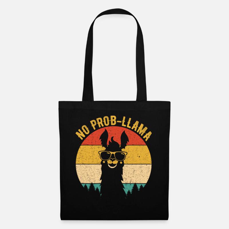 vintage no prob llama - Stoffbeutel - Schwarz