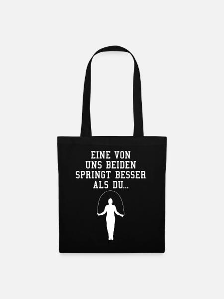 Seilspringen Rope Skipping Cooler Spruch Geschenk - Stoffbeutel - Schwarz