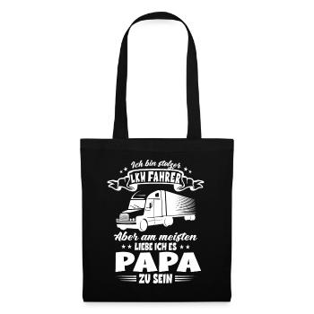 Stolzer LKW-Fahrer Papa - Lastwagen Trucker Vater - Stoffbeutel - Schwarz - Vorne