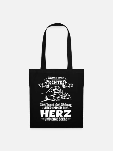 Mama und Tochter Partnerlook Muttertag Geschenk - Stoffbeutel - Schwarz