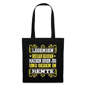 Rente Lustig - Legenden Rente Rentner - Stoffbeutel - Schwarz - Vorne