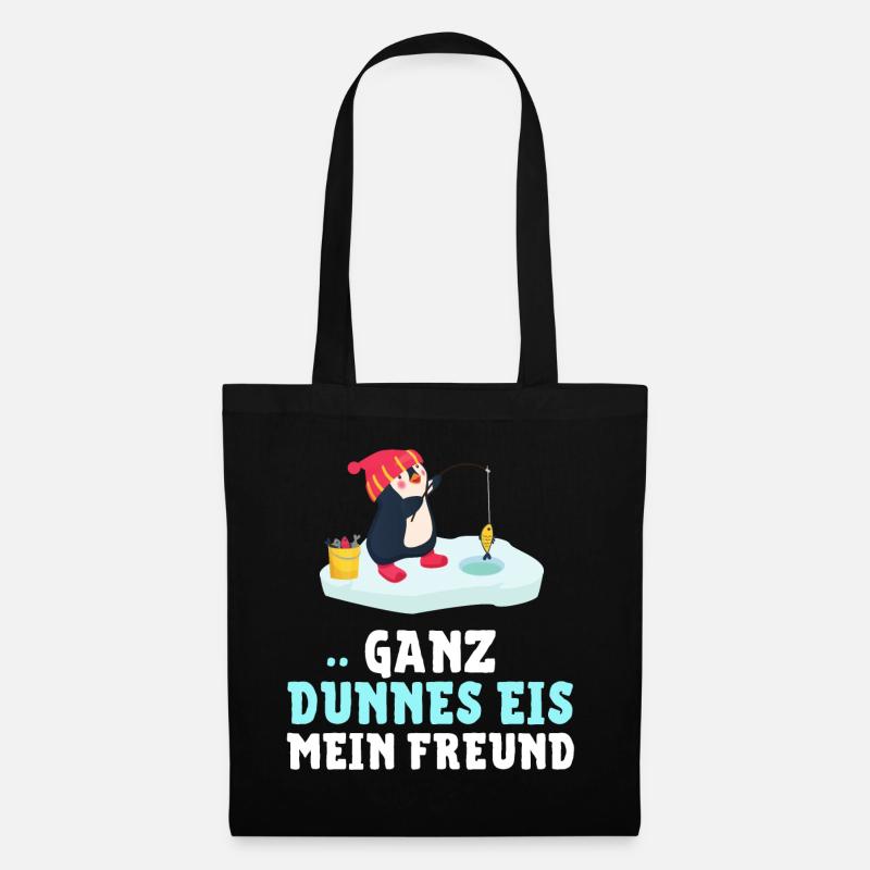 Pinguin - GANZ DÜNNES EIS MEIN FREUND! - Stoffbeutel - Schwarz