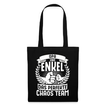 Spruch Opa Und Enkel Das Perfekte Chaos Team - Stoffbeutel - Schwarz - Vorne