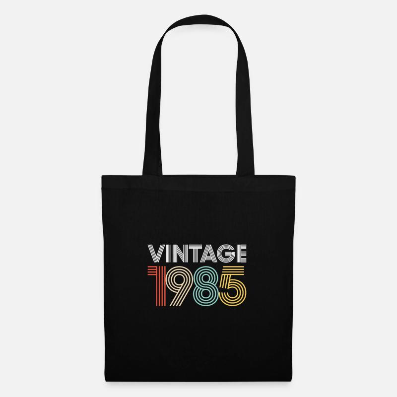 Vintage 1985 Geburtstag - Stoffbeutel - Schwarz