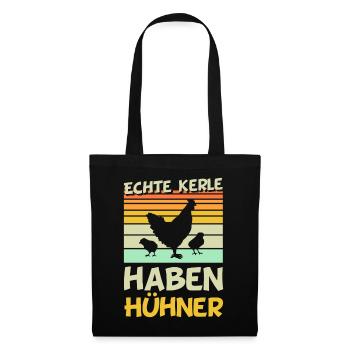 Lustiges Landwirt Hühner Huhn Züchter Bauer - Stoffbeutel - Schwarz - Vorne