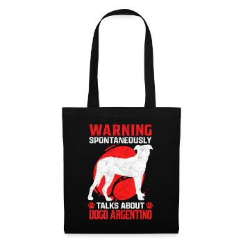 Parle spontanément de Dogo Argentino Doge Humour - Sac en tissu - noir - Devant