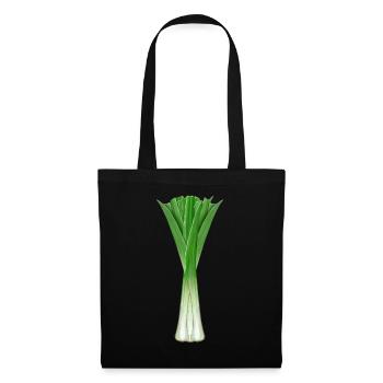Récolte de poireaux Potager Jardin Oignons de poireaux Cuisine - Sac en tissu - noir - Devant