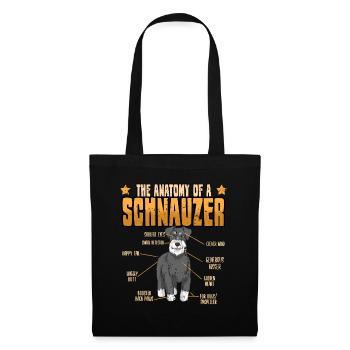 Cadeau d'anatomie pour amoureux des chiens Schnauzer - Sac en tissu - noir - Devant
