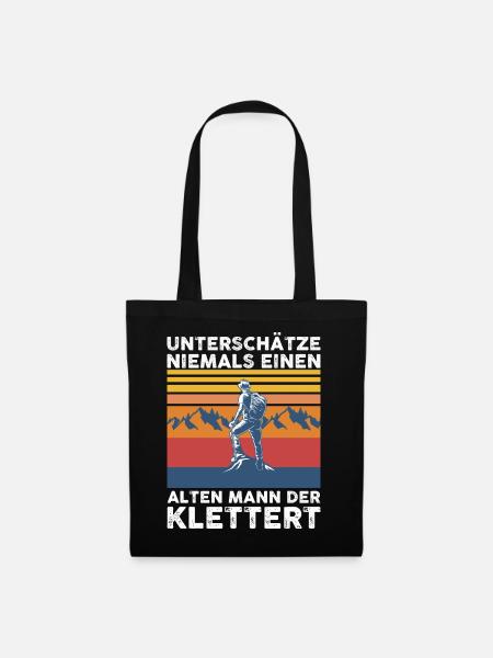 Lustiges Klettern Kletterer Männer Spruch - Stoffbeutel - Schwarz