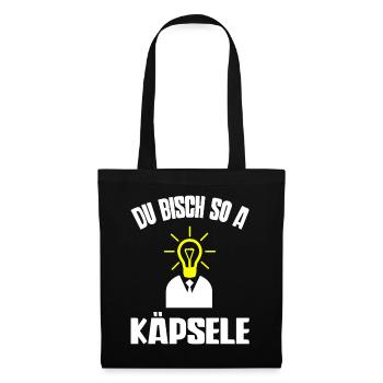 Käpsele Spruch Glühbirne Lustiges Geschenk T-Shirt - Stoffbeutel - Schwarz - Vorne