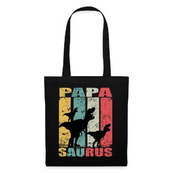 Papasaurus dinosaure Dino Jumeaux Papa Saurus - Sac en tissu - noir - Devant