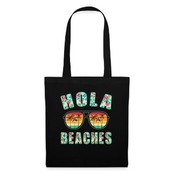 Hola Beaches Top Retro Summer Beach Sunglasses - Tote Bag - black - Front
