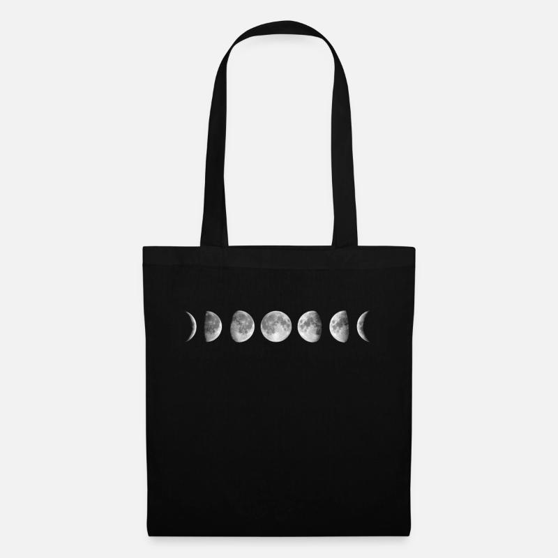 Moon Phases Lunar Calendar Astronomy Binoculars Ae - Stoffbeutel - Schwarz