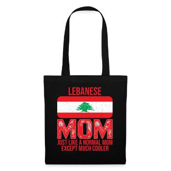 Lebanese Mom Libanon-Flagge zum Muttertag - Stoffbeutel - Schwarz - Vorne