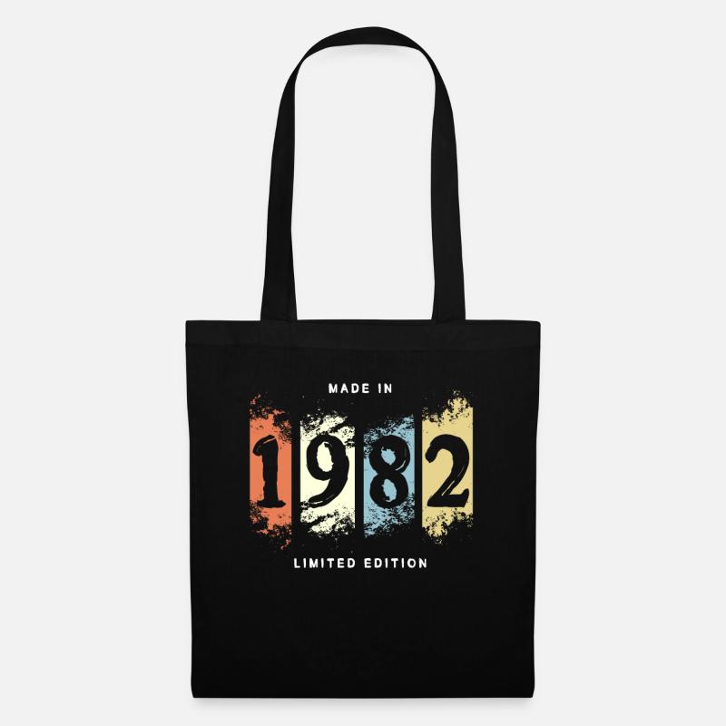 1982 Geburtstag Geschenk vintage - Stoffbeutel - Schwarz