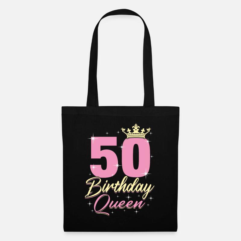 Birthday Queen 50. Geburtstag - Stoffbeutel - Schwarz