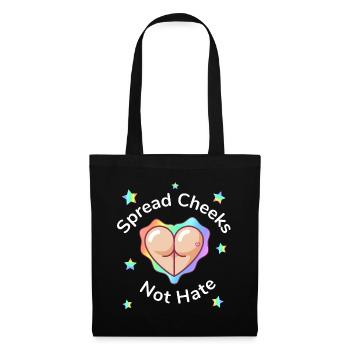 Wangen spreizen, nicht hassen. - Stoffbeutel - Schwarz - Vorne