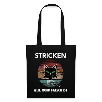Stricken Weil Mord Falsch Ist - Stoffbeutel - Schwarz - Vorne