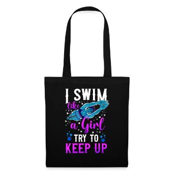 Swimming Swimmer I Know I Swim - Stoffbeutel - Schwarz - Vorne