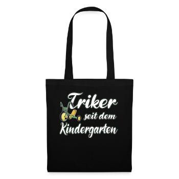 Triker lustiger Spruch - Kindergarten - Stoffbeutel - Schwarz - Vorne