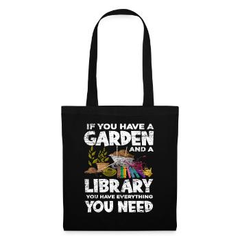 Garten Gartenarbeit Bücher Lesen Geschenk - Stoffbeutel - Schwarz - Vorne