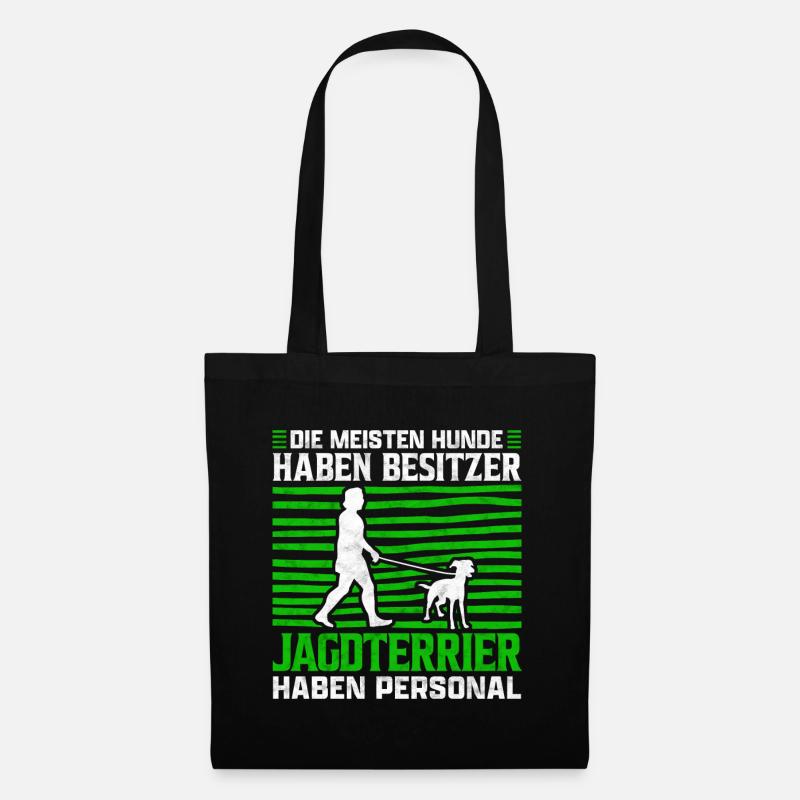 Deutsche Jagdterrier haben Personal Spruch - Stoffbeutel - Schwarz