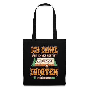 Lustig Wohnwagen Camper Campen Spruch Geschenk - Stoffbeutel - Schwarz - Vorne