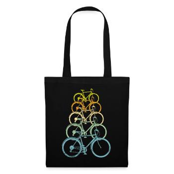 Retro Fahrrad Motiv Fahrradmotiv - Stoffbeutel - Schwarz - Vorne