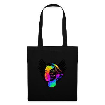 Psychédélique Trippy motif Psychonaut coloré - Sac en tissu - noir - Devant