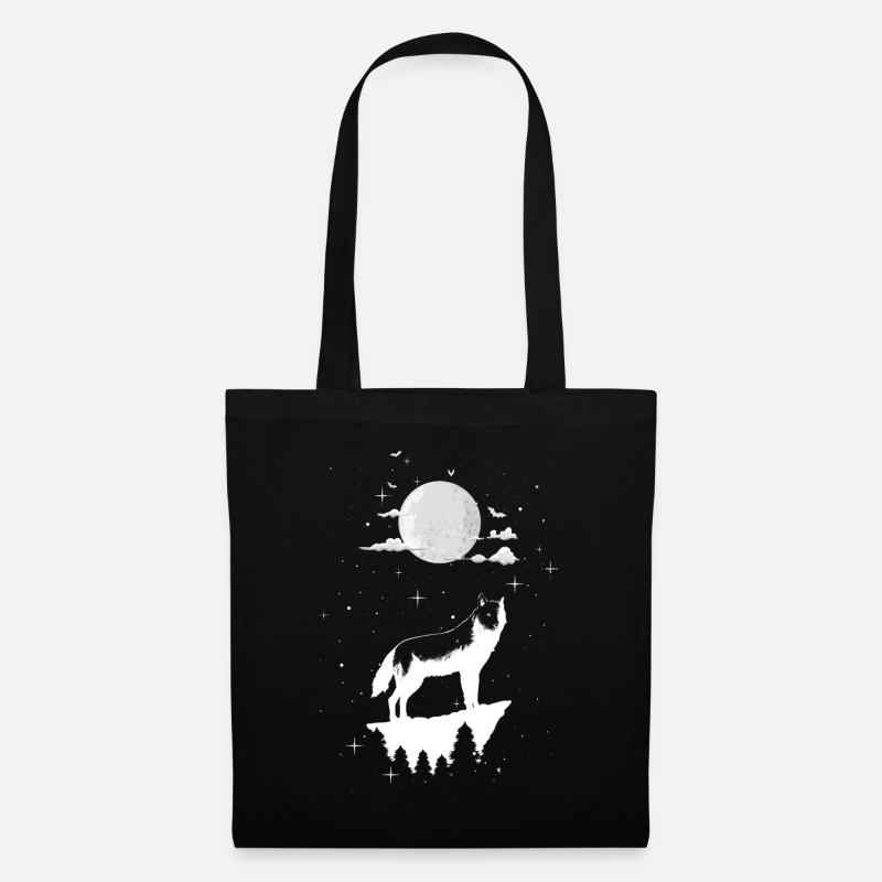 Wolf - Stoffbeutel - Schwarz
