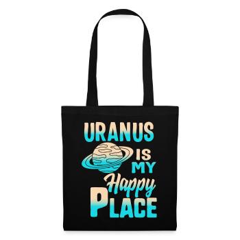 Uranus Is My Happy Place, Planet Uranus Shirt, - Tote Bag - black - Front