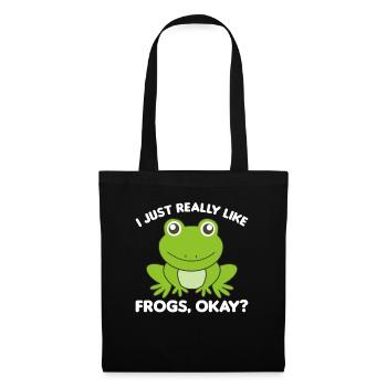 Grenouille préféré des grenouilles douces pour les amis des animaux - Sac en tissu - noir - Devant