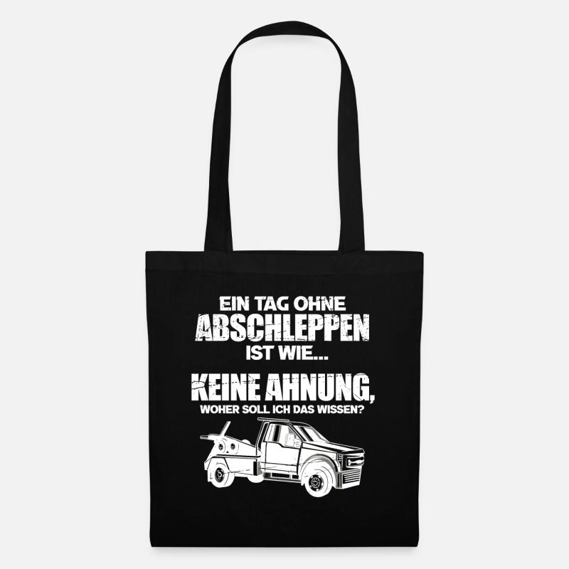 Lustiges Abschlepper Abschleppdienst LKW - Stoffbeutel - Schwarz