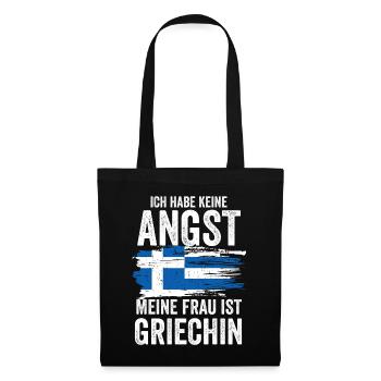Griechische Frau Griechin Griechenland Griechen - Stoffbeutel - Schwarz - Vorne