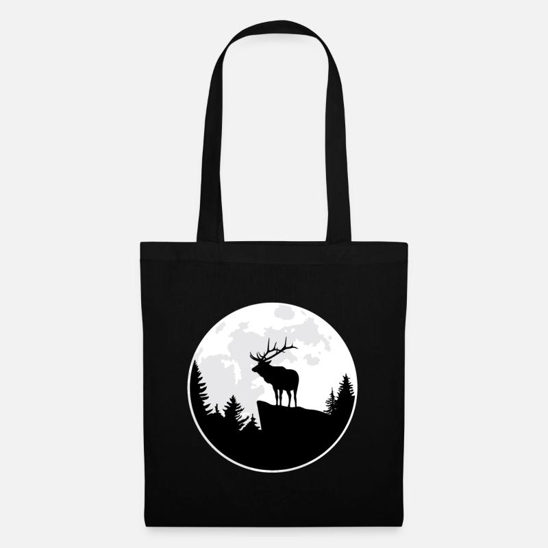Elch Geschenk Hirsch Wild Natur Wald Hirsch - Stoffbeutel - Schwarz