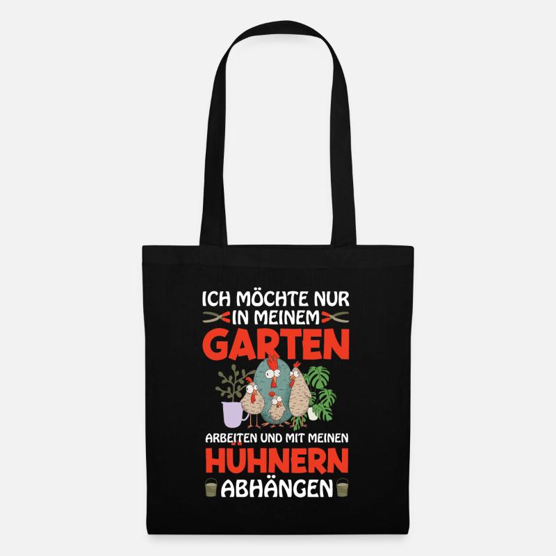 Garten Hühner Gärtner Geschenk - Stoffbeutel - Schwarz