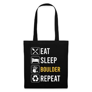 Eat Sleep Bouldern Repeat - Boulder drôle - Sac en tissu - noir - Devant