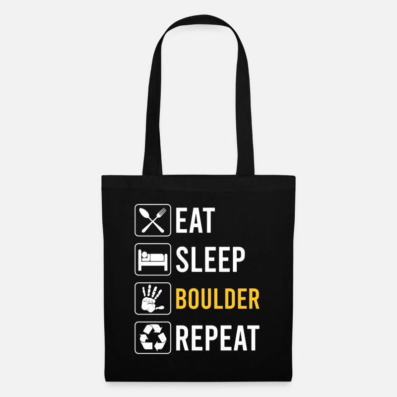 Eat Sleep Bouldern Repeat - Boulder lustiger - Stoffbeutel - Schwarz
