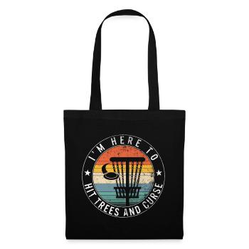 Je suis ici pour frapper les arbres et la malédiction, Disc Golf, - Sac en tissu - noir - Devant
