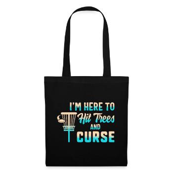 Je suis ici pour frapper les arbres et la malédiction, Disc Golf, - Sac en tissu - noir - Devant