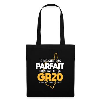 Gr 20 Corse randonnée cadeau drôle trekking marche - Sac en tissu - noir - Devant