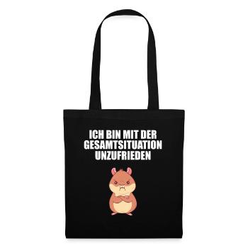 Hamster Mit der Gesamtsituation unzufrieden - Stoffbeutel - Schwarz - Vorne