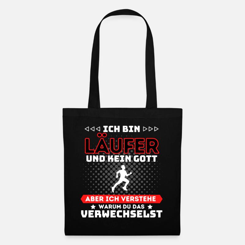 ICH BIN LÄUFER UND KEIN GOTT! LUSTIGES MARATHON - Stoffbeutel - Schwarz